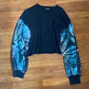 PINK tie dye cropped sweatshirt